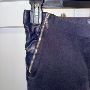 Navy skinny trousers with zip details